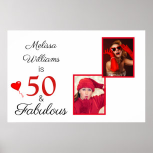 Poster 50 e Fabuloso Nome Duas Fotos 50 Aniversário LG