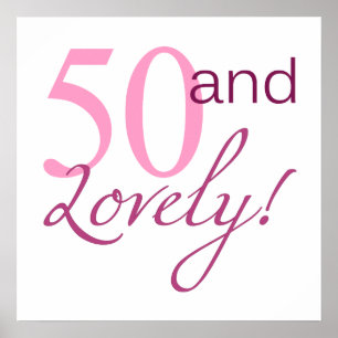 Pôster 50 e presentes de aniversário bonitos