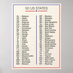 Poster ★ 50 Estados Unidos da América - Cinquenta estados