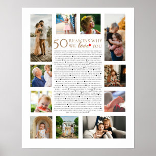 Poster 50 razões pelas quais amamos colagem de fotos de a