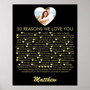Poster 50 Razões pelas Quais Nós Te Amamos Aniversário de