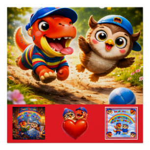 Pôster 50 vitrines quadradas brilhantes premium educacion