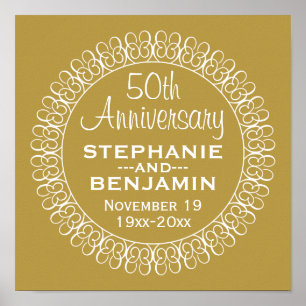 Pôster 50th Aniversário de casamento personalizado