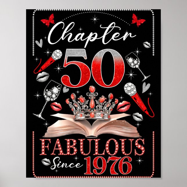 Poster 50th Birthday Queen Chapter 50 Fabulous Since 1976 (Frente)