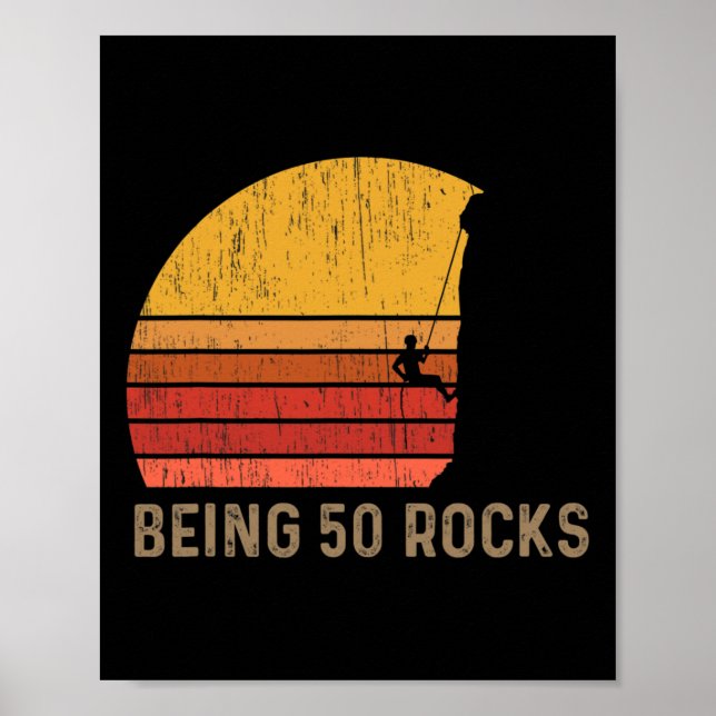 Poster 50th Birthday Rock Climbing  (Frente)