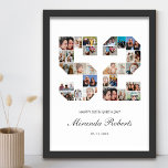 Poster 52º Aniversário Número 52 Colagem Personalizada de<br><div class="desc">Comemore o 52º aniversário com este poster de colagem de fotos número 52 personalizado. Este presente personalizável também é perfeito para o aniversário de casamento. É uma maneira excelente de mostrar memórias preciosos do seu casamento e da sua vida casada. A poster apresenta uma coleção de fotos capturando aqueles momentos...</div>