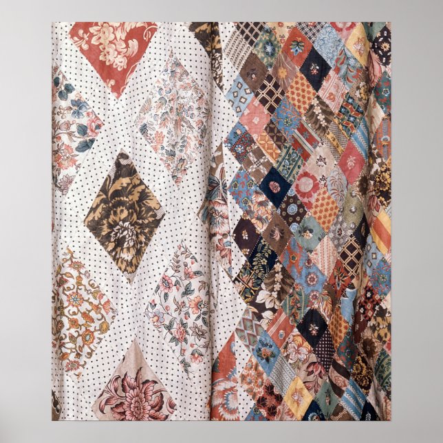 Poster 53:Detail of a patchwork quilt made by Mrs (Frente)