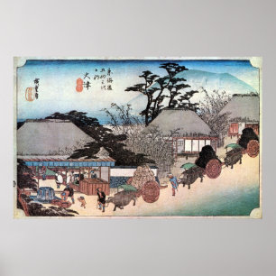 Poster 54. 大 津 宿, 広 Otsu-juku, Hiroshige, Ukiyo-e