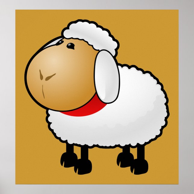 Pôster 54-Cartoon-Cartoon-Sheep-Clipart-Illustration (Frente)