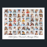 Poster 54 Photo Collage Add Your Own Greeting<br><div class="desc">Create Your Own Simple,  Custom 54 Photo Collage. Add Your Own Photos,  Background Color Can Be Changed and Make It Your Own. Make a Personalized Photo Collage for Special Occasions,  Christmas,  Holidays,  Memorials,  Baby Showers,  Weddings,  Birthdays,  Birth Announcements,  Pets,  Graduation and Anniversaries. (Frame Not Included)</div>