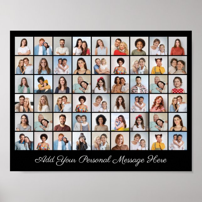 Poster 54 Photo Collage Add Your Own Greeting (Frente)