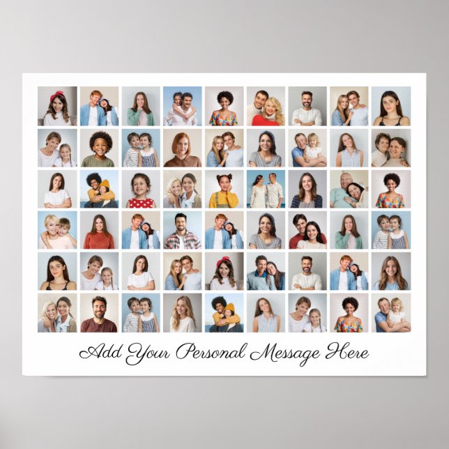 Poster 54 Photo Collage Add Your Own Greeting (Frente)