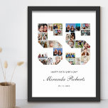 Poster 55º Aniversário Número 55 Colagem Personalizada de<br><div class="desc">Comemore o 55º aniversário com este poster de colagem de fotos número 55 personalizado. Este presente personalizável também é perfeito para o aniversário de casamento. É uma maneira excelente de mostrar memórias preciosos do seu casamento e da sua vida casada. A poster apresenta uma coleção de fotos capturando aqueles momentos...</div>