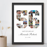 Poster 56º Aniversário Número 56 Colagem Personalizada de<br><div class="desc">Comemore o 56º aniversário com este poster de colagem de fotos número 56 personalizado. Este presente personalizável também é perfeito para o aniversário de casamento. É uma maneira excelente de mostrar memórias preciosos do seu casamento e da sua vida casada. A poster apresenta uma coleção de fotos capturando aqueles momentos...</div>