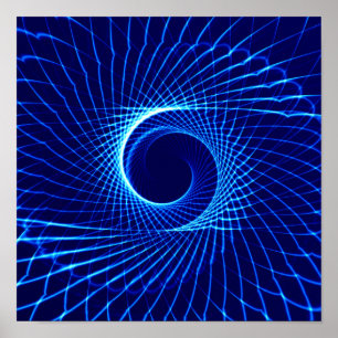 PÔSTER 578627 BLUE SPIRAL SWIRL DIGITAL ARTE INFERIOR PA