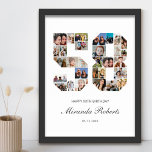 Poster 58º Aniversário Número 58 Colagem Personalizada de<br><div class="desc">Comemore o 58º aniversário com este poster de colagem de fotos número 58 personalizado. Este presente personalizável também é perfeito para o aniversário de casamento. É uma maneira excelente de mostrar memórias preciosos do seu casamento e da sua vida casada. A poster apresenta uma coleção de fotos capturando aqueles momentos...</div>