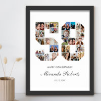 58º Aniversário Número 58 Colagem Personalizada de