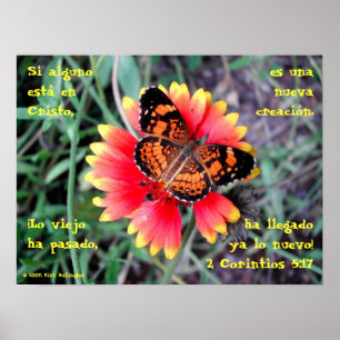 Poster 5:17 da borboleta Flower-2 Corintios