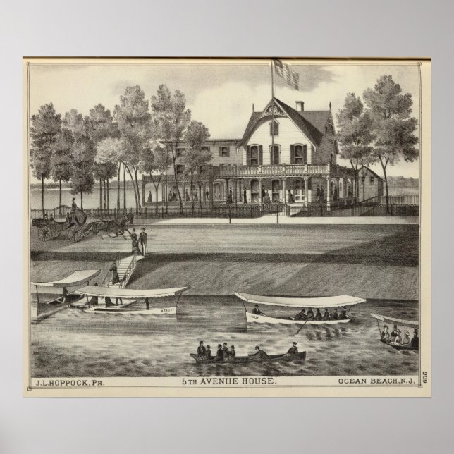 Pôster 5 Avenue House, Ocean Beach, NJ (Frente)