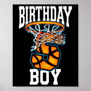 Poster 5 Birthday Bysketbyll 5 Anos Crianças Presente