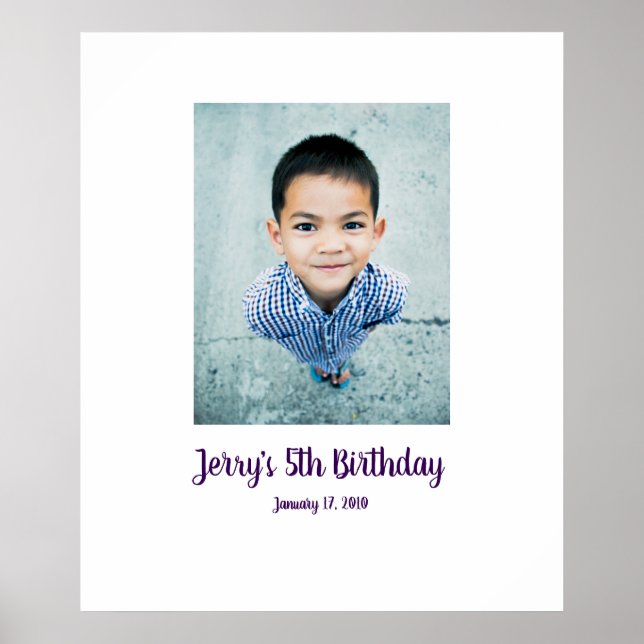 Poster 5 de aniversário de 5 crianças Sign in Party Conse (Frente)