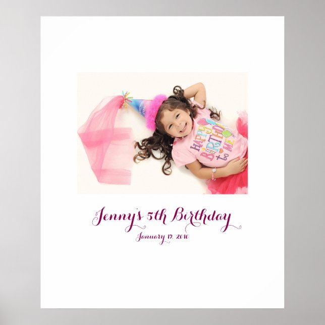 Poster 5 de aniversário de 5 crianças Sign in Party Conse (Frente)