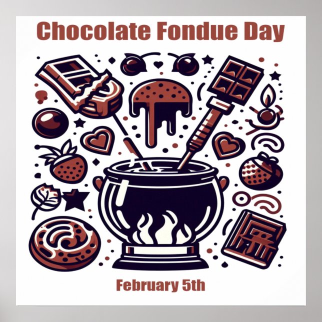 Poster 5 de Fev - Dia de Fondue de Chocolate (Frente)