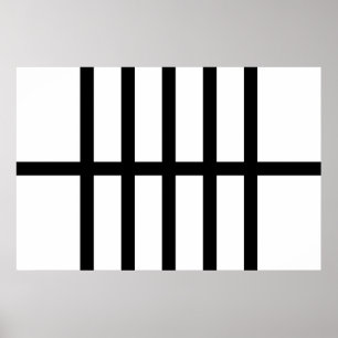 Pôster 5 dividiu linhas pretas