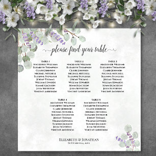 Poster 5 Gráfico de Mesas de Casamento Lavanda Eucalyptu