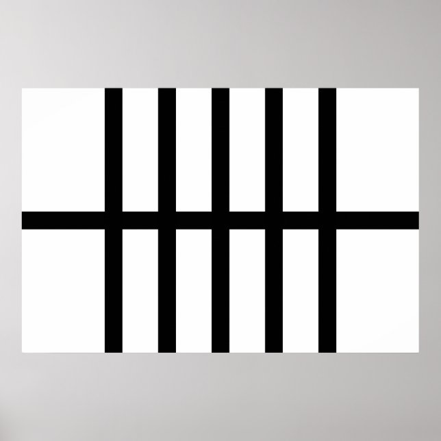 Pôster 5 Linhas Pretas Bisectadas (Frente)