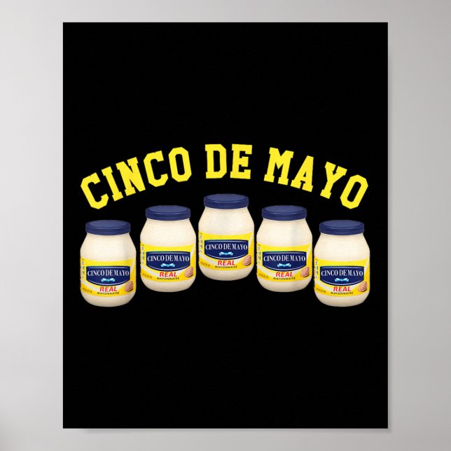 Poster 5 Mayonnaise Jars Funny Cinco De Mayo (Frente)