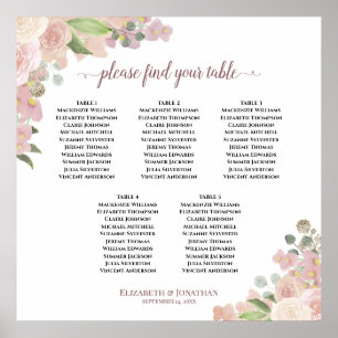 Poster 5 Mesa Rosas Rosa Rosa Rosa, Gráfico de Casamento