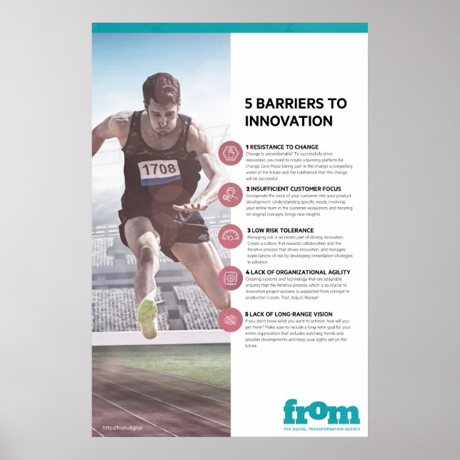 Poster 5 Obstáculos à Inovação Infográfica (Frente)