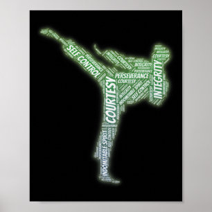 Poster 5 Princípios da Faixa Preta de Taekwondo Premium T