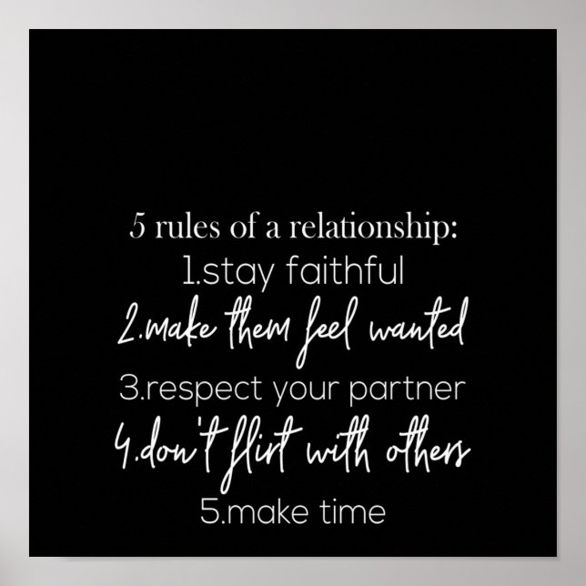 Poster 5 rules of relationship (Frente)
