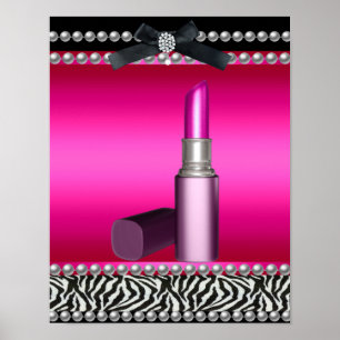 Pôster 5 Stephanie Banner Rosa Quente Zebra Leopardo