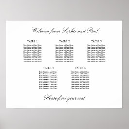 Poster 5 Tabela Gráfico de Assentos Minimalista Elegante