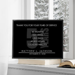 Poster 5 Years Retirement or Employee Appreciation Gift