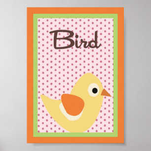 Poster 5X7 Bird Wall Art Love and Nature Girl Woodland Ow