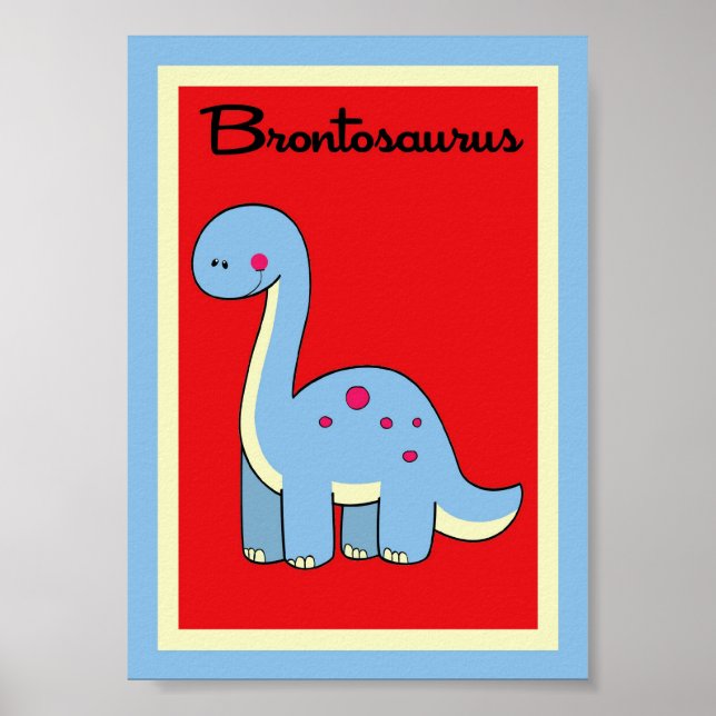 Pôster 5X7 Brontosaurus Dinossauros Wall Art (Frente)