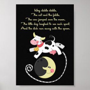 Pôster 5x7 Ei Diddle Diddle Rhyme Kids Room Wall Art
