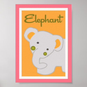 Pôster 5x7 "Elefante" Jungle Safari Bebê Arte de Parede