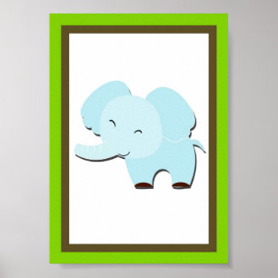 Pôster 5X7 Elephant Jungle Animal Wall Art