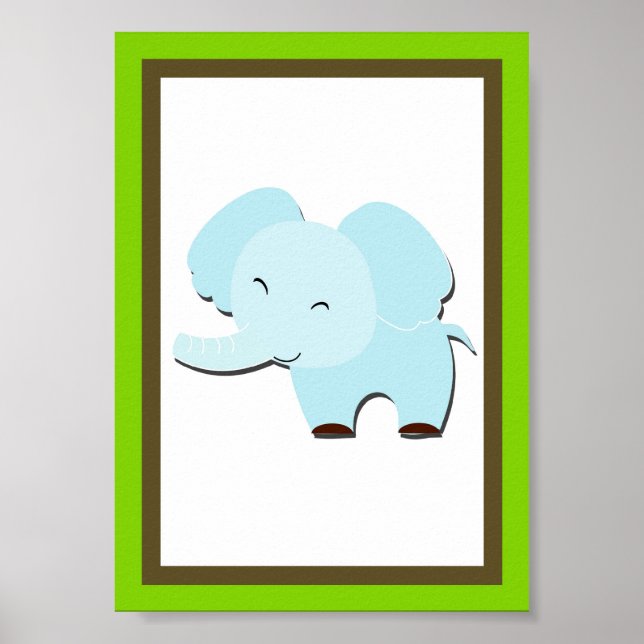Pôster 5X7 Elephant Jungle Animal Wall Art (Frente)
