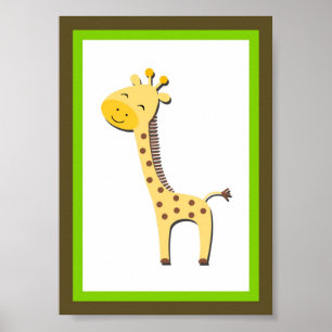 Pôster 5X7 Girafa Jungle Animal Wall Art
