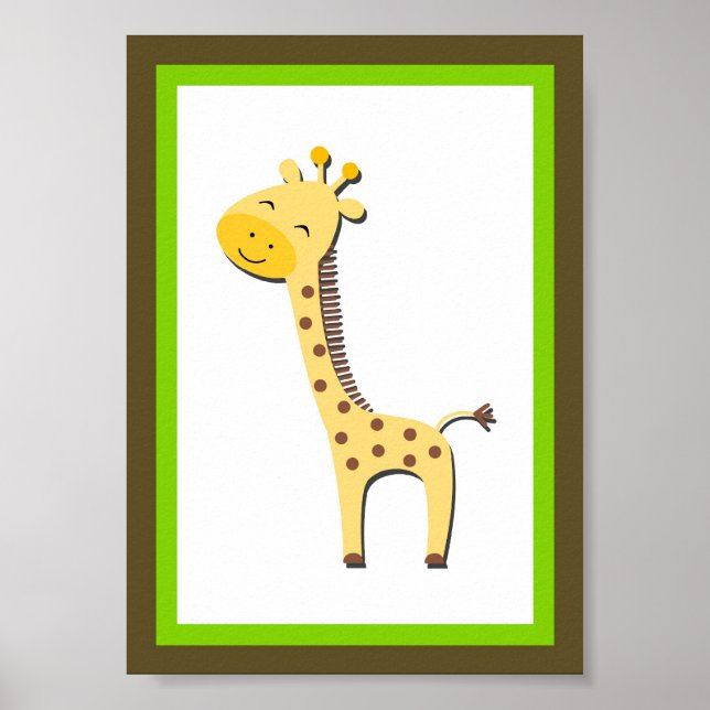 Pôster 5X7 Girafa Jungle Animal Wall Art (Frente)