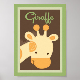 Poster 5x7 "Girafa" Jungle Safari Bebê Arte de Parede