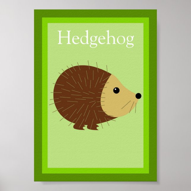 Pôster 5X7 Hedgehog Forest Amigos Wall Art (Frente)