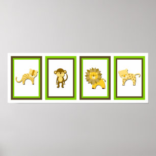 Pôster 5X7 Jungle Animal Wall Art Collection