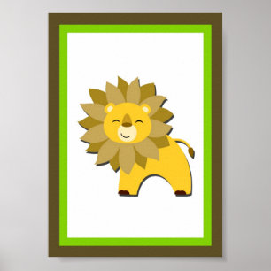 Pôster 5X7 Lion Jungle Animal Wall Art